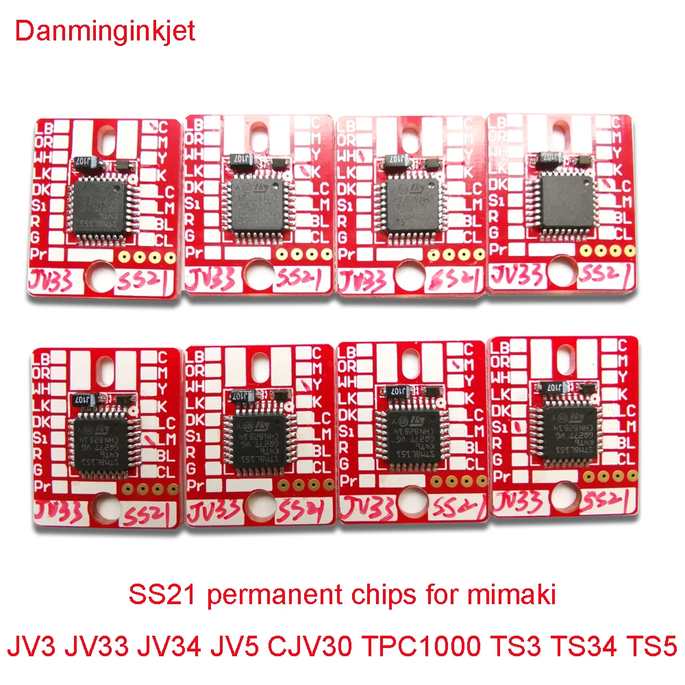 Chip Permanent for Mimaki JV33 CJV30 SS21 Cartridge 4 Colors 8pcs Auto Reset 