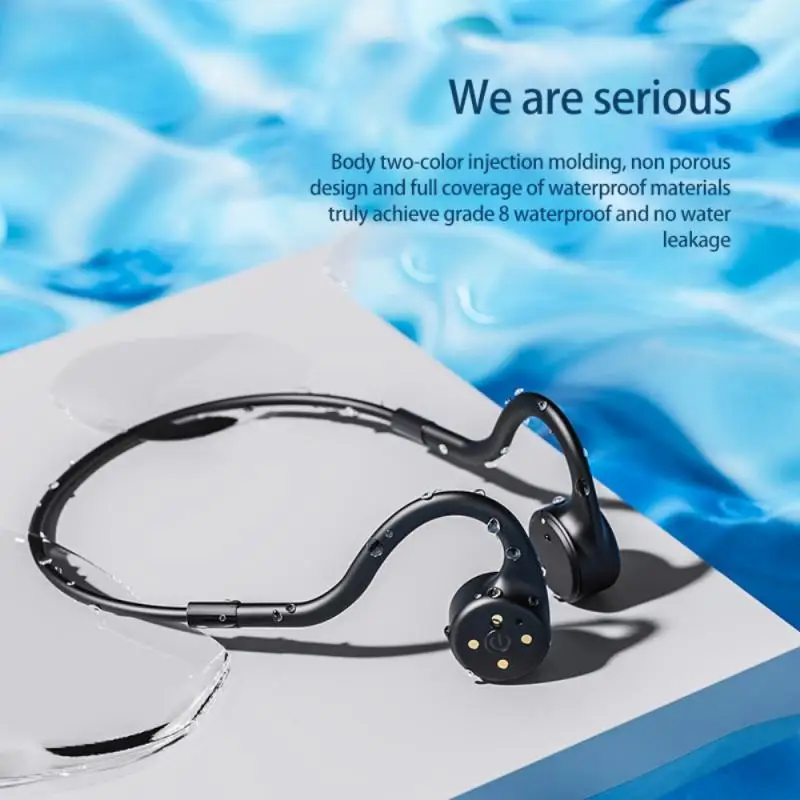 For Lenovo X5 Bone Conduction Headphone IPX8 Waterproof Swimming Diving Earphone With Micphone Built-in Storage 8G MP3 Player