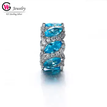 

Stylish 2019 Charm Beads Shiny Pendants Fit For Pandora Bracelet Charm DIY Women Jewelry Love Gift Beads Sky Blue Color Female