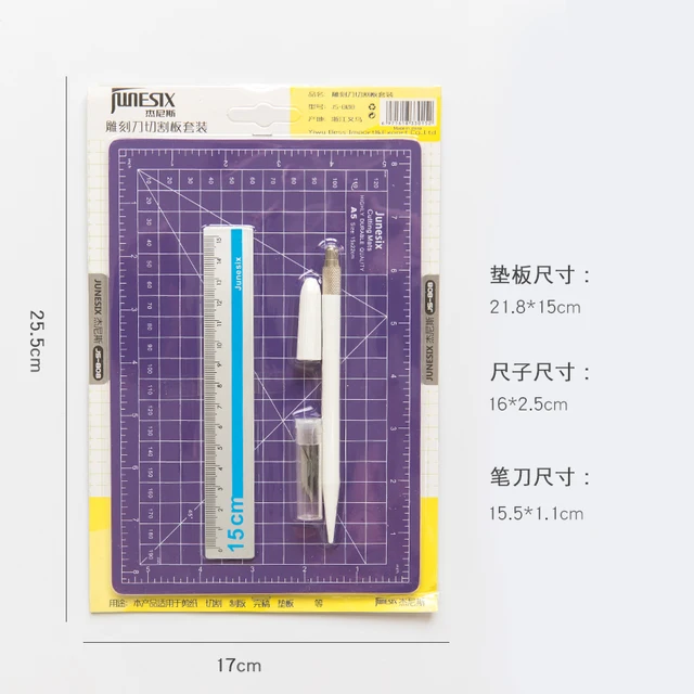 Kawaii creative art pen knife cutting board set small fresh paper cutting pen knife diy hand account tool supplies set 3 pc set purple