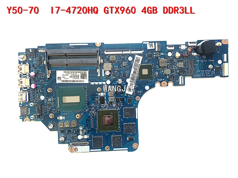 For lenovo Y50-70 laptop motherboard 80DT 80EJ CPU:I7-4720HQ GTX960 4GB DDR3LL FRU 5B20H29178 5B20H29172 ZIVY2 LA-B111P | Компьютеры и