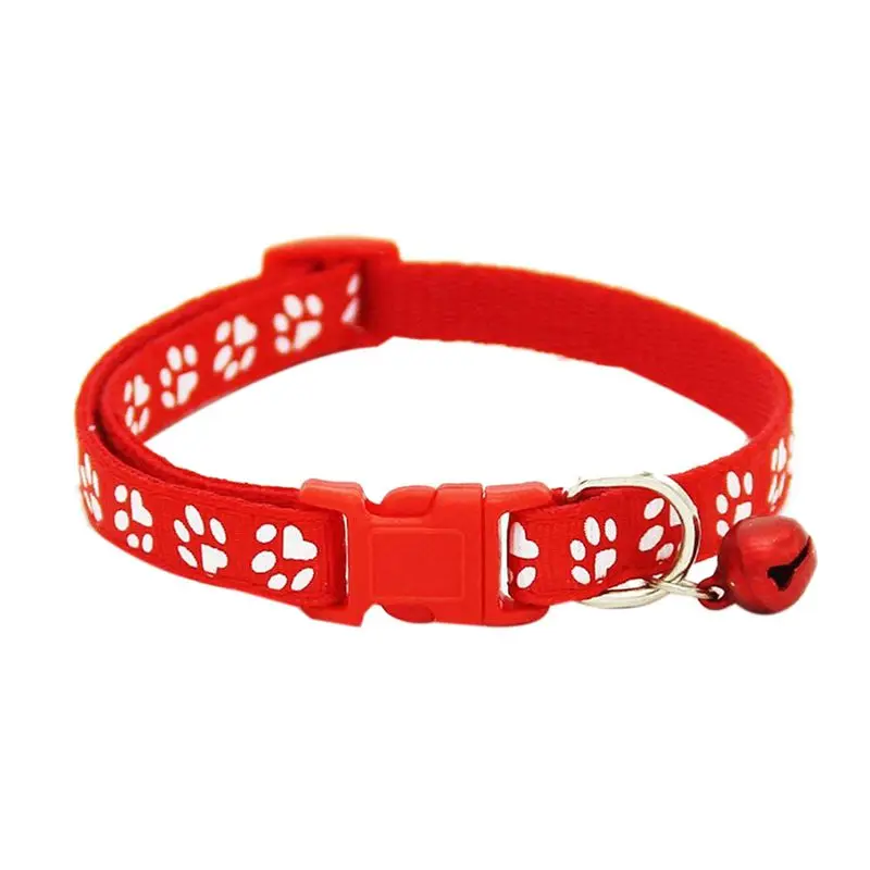 2 Pack Adjustable Cat Collar with Bell, Fashion Paw Print Design Pet Collar, Safety Quick Release Breakaway Collar for Cats (Red 2 Pack Adjustable Cat Collar with Bell, Fashion Paw Print Design Pet Collar, Safety Quick Release Breakaway Collar for Cats (Red