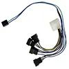 Sleeved PWM Fan Extension Power Splitter Cable,Connector 4 Pin Molex / SATA to 3 4 5 6 4Pin Fan Spliter 4 Motherboard PWM Header ► Photo 3/6