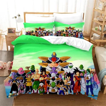 

Cartoon 3D Printing Dragon Ball Down Quilt Cover Bedding Anime Quilt Cover Pillowcase Children Quilt Cover Pillowcase 3-piece