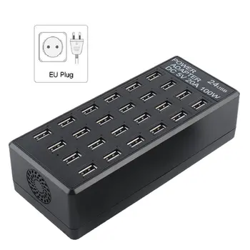 

5V 20A 100W Usb Fast Charge Hub Plastic 24 Ports Smart Charging Station Usb Charger Mobile Phone Tablet Digital Adapter
