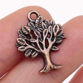 

WYSIWYG 12pcs 22x17mm Tree Charm Pendants For Jewelry Making 3 Colors Tree Pendants