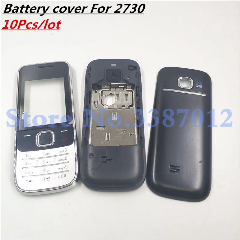 10 шт./лот, полный корпус для Nokia 2730C 2730, Передняя Лицевая панель, рамка, чехол+ задняя крышка/крышка батарейного отсека+ клавиатура