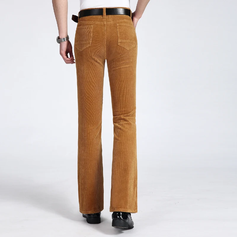 Men's Casual pants Autumn and Winter New Thick Men's Casual pants Khaki Corduroy Loose Corduroy FIared