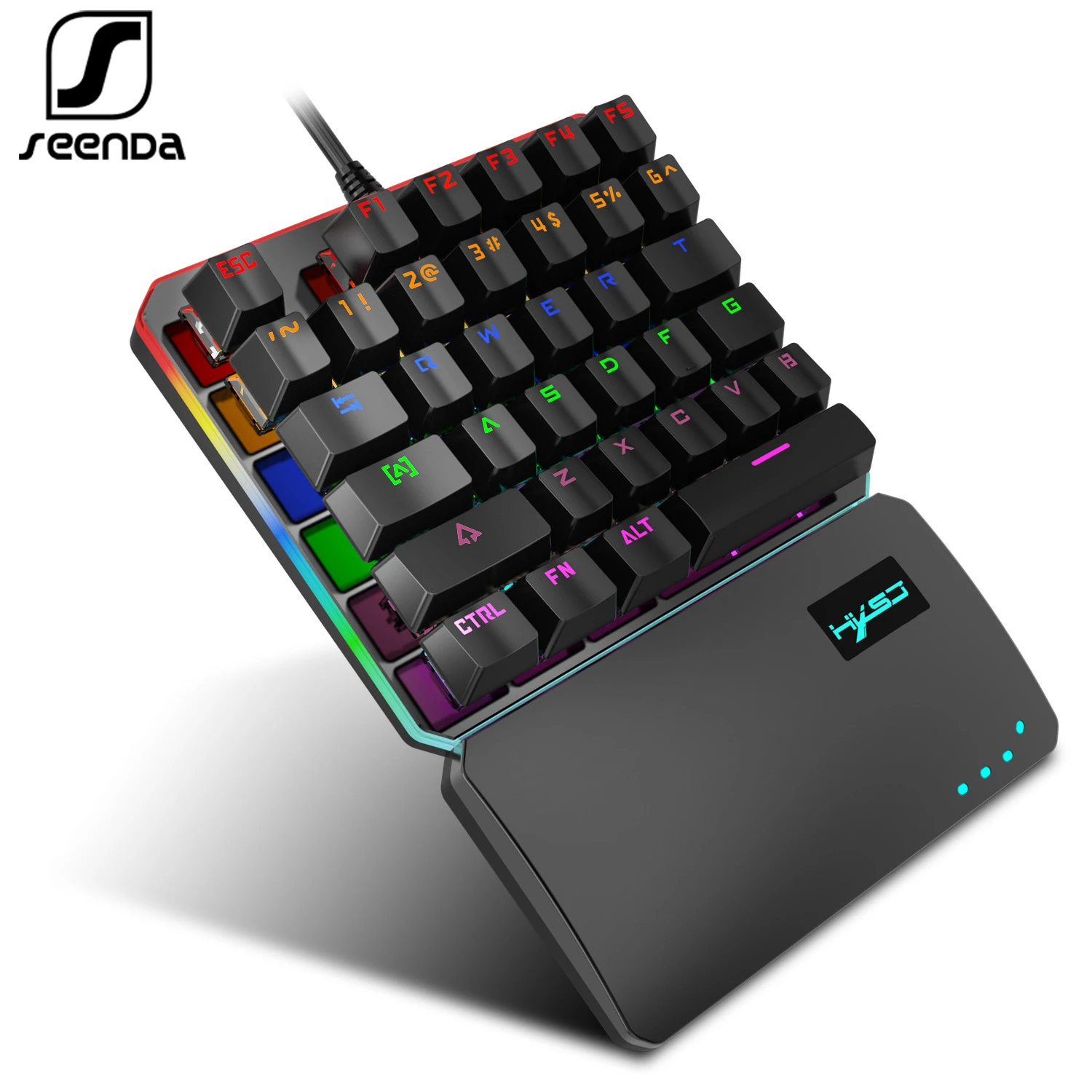 Механическая игровая клавиатура seenDa 35 клавиш для одной руки RGB Проводная с