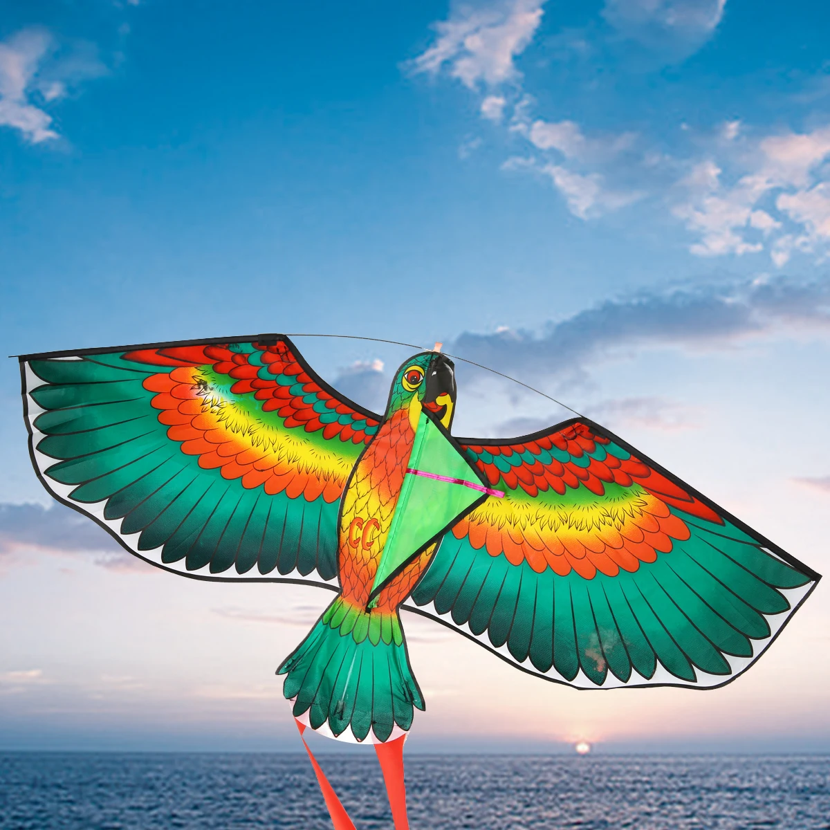 Mayitr 1Pc 1.1M Parrot Kite Family Outings Outdoor Fun Sports Kids Kites Flying Toys For Children Kids High Quality