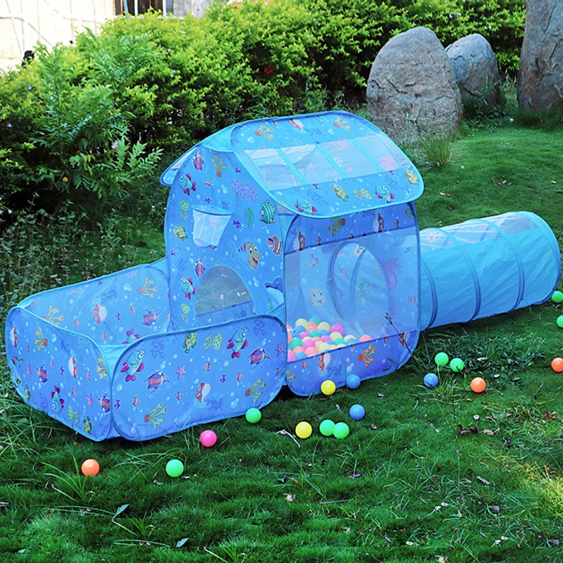 KID'S Tent Indoors And Outdoors Toy Play House Kids Indoor Household Princess House Baby Tunnel Oceans Ball Pool
