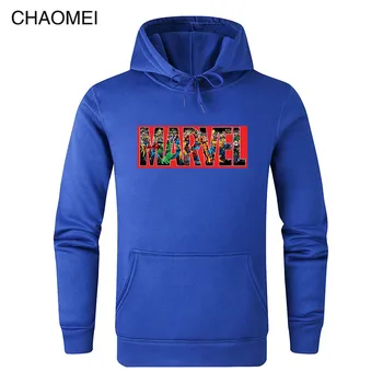 

Fashion Hoodies MARVEL LOGO Hoodie Men Sweatshirt Casual Male Hoody Pullover Marvel Hooded Men Superhero Tops Clothes C144