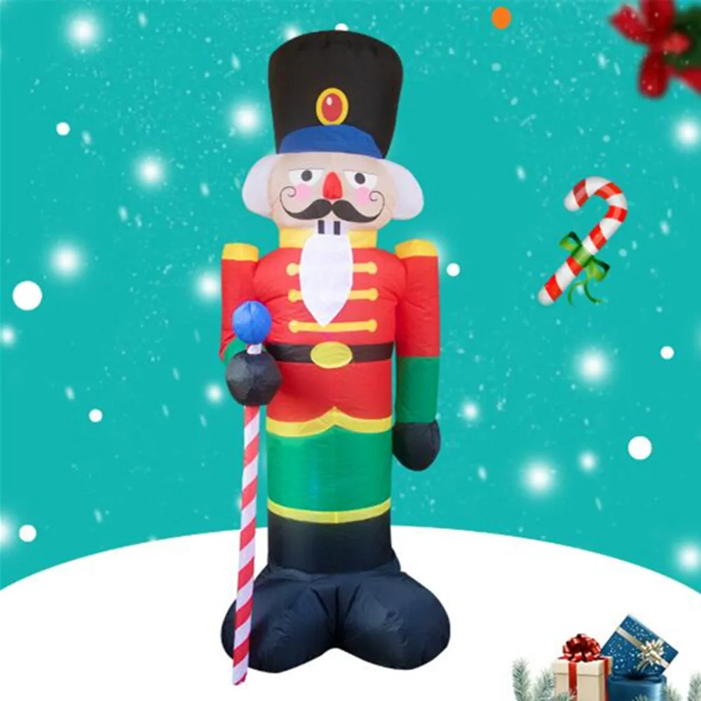 Comprar 240cm Cascanueces aire inflable Santa Claus al aire libre adornos navideños para el hogar Decoración de patio jardín Feliz Navidad noel 2019