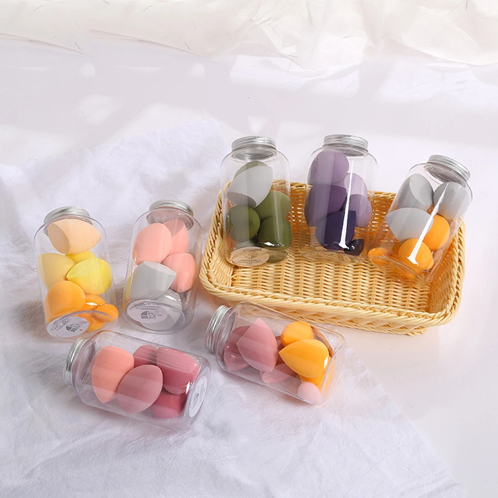 

New 7pcs Pro Foundation Sponge Powder Puff Cosmetic Smooth Cream Blending Multi Shape Face Beauty Makeup Tool Set With Bottle