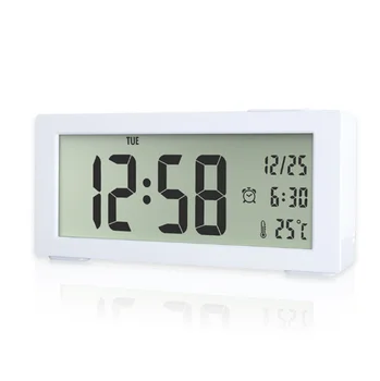 

LCD Digital Alarm Clock Backlight Snooze Mute Calendar Desktop Electronic Table Clocks 4 Colors
