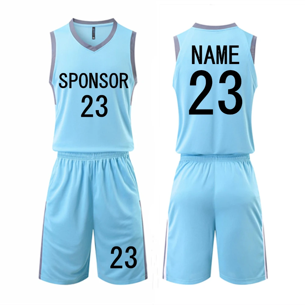 Men’s Basketball Jersey and Shorts Team Uniform with Pockets Sportswear Uniform 