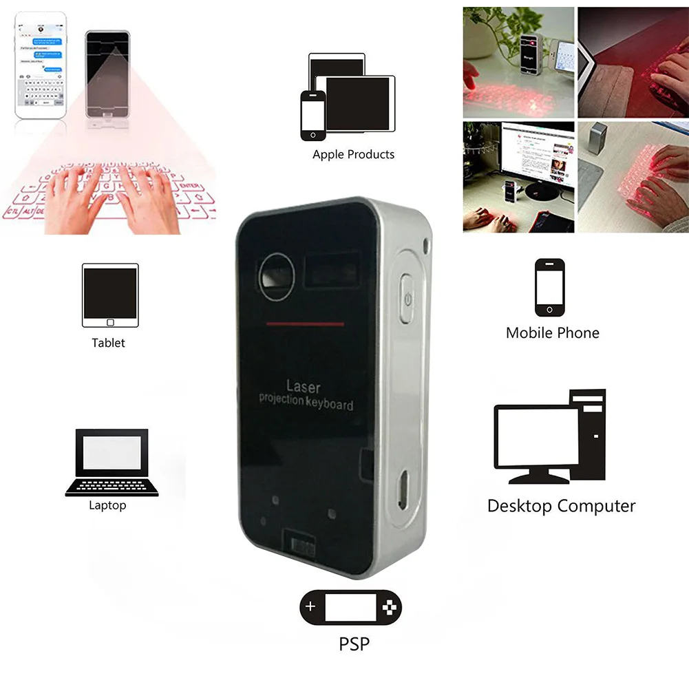 Bluetooth портативная Виртуальная мышь функция usb зарядка проекция планшетный ПК простая в эксплуатации клавиатура беспроводная