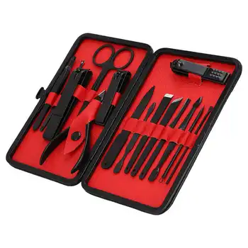 

15pcs Nail Clippers Pedicure Kit Professional Stainless Steel Nail Clippers File Dead Skin Remover Kit Gel Polish Remover Tool