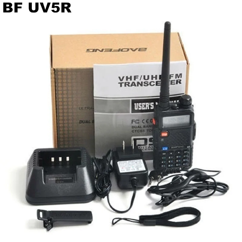 BaoFeng-UV-5R Plus двухстороннее радио Walkie Talkie 5 Вт 128CH VHF UHF двухдиапазонный(Бесплатные подарки: ручной микрофон и наушники микрофон/гарнитура