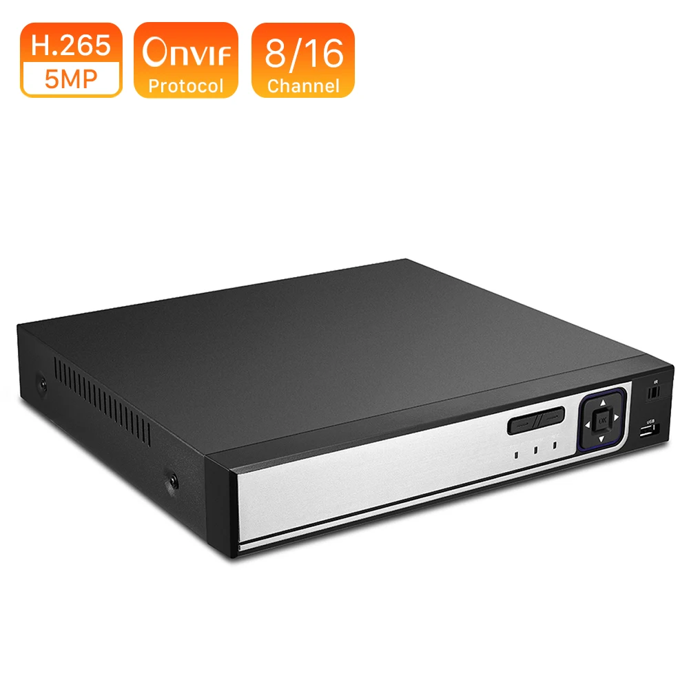 Сетевой видеорегистратор CCTV 16 каналов 5 м 8 4 МП канала H.265/ H.264 с датчиком движения