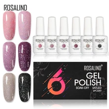 Розалинд 6 шт./компл. 15 мл блеск неоновый Гель-лак для ногтей комплект все для маникюра гибридные Лаки био-Гели Soak Off УФ-лампы для ногтей комплект