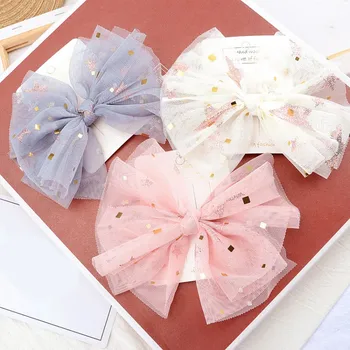 

Kids Fashion Headwear Children Hair Clips Girls Casual Hair Clip Baby Girl Mesh Bow Hairpin Hair Accessories Hot