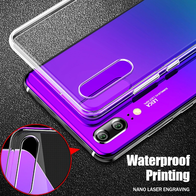 Huawei P20 Pro Case Transparent Silicone TPU Case For Huawei P20 Pro - Slim, Protective, Anti-Scratch Cover Shockproof Soft Gel Cover - Foto 3