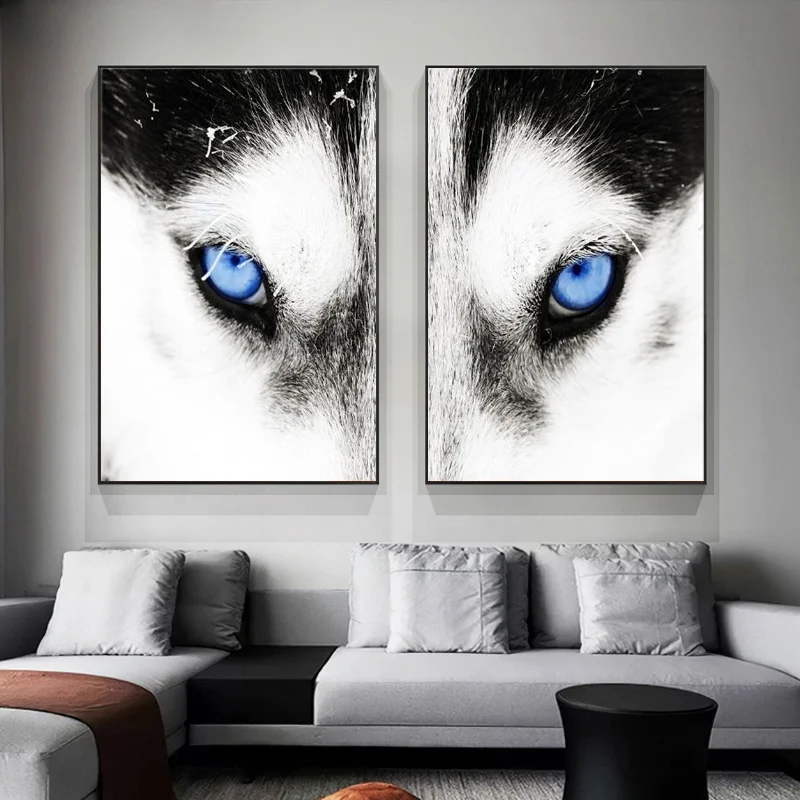 

Snow Wolf Eyes Wall Art Canvas Posters and Prints Animals Modular Paintings on the Wall Decor Pictures For Living Room Cuadros