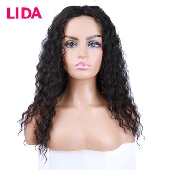 Parrucca con parte in pizzo Lida fatta a macchina parrucche Non Remy per capelli umani cinesi misti Premium naturali da 18 pollici per le donne