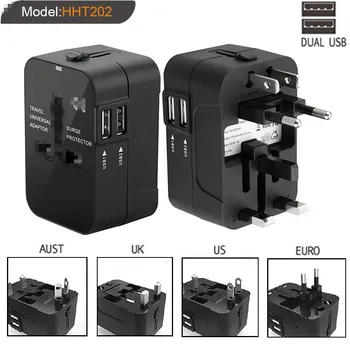 

202 GSM Conversion Plug a Turn More Socket Double USB2.1A Universal Travel Adapter Suitable for more than 150 countries