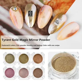 

Nail magic mirror powder water ripple mirror champagne champagne glitter silver aurora fairy powder nail accessories 0.3 g/1 box