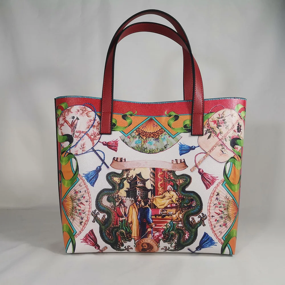 

large pocket tote women's handbag shoulder summer imitation designer bags sicily korean fashion style ladies handbags models