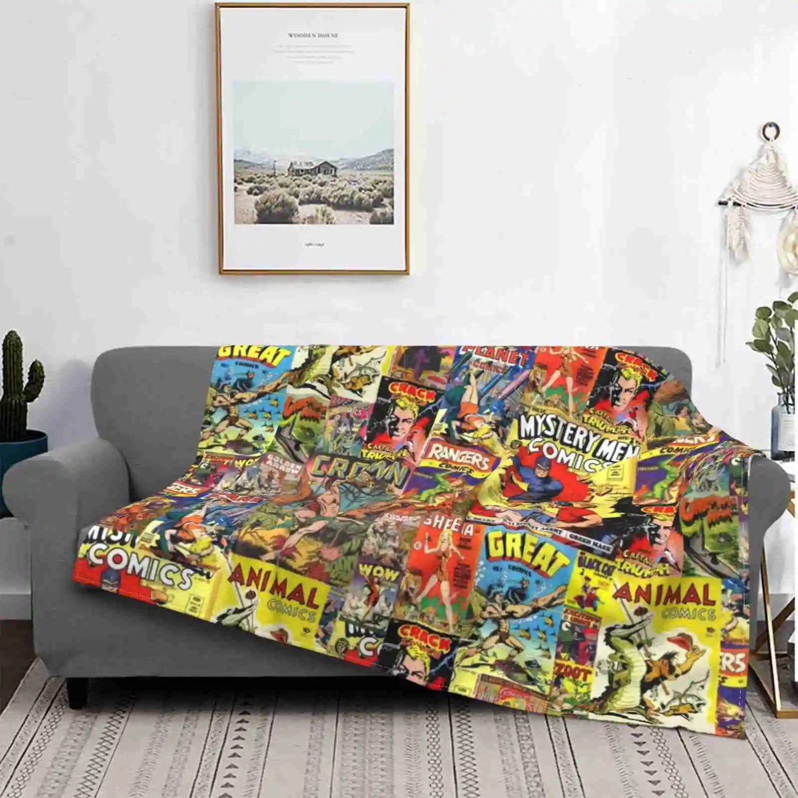 Vintage Comic Covers No. 2 Aria Condizionata Coperta Morbida Fumetti Comic Hero Villain Comic Fashion Comic Inspired Comic