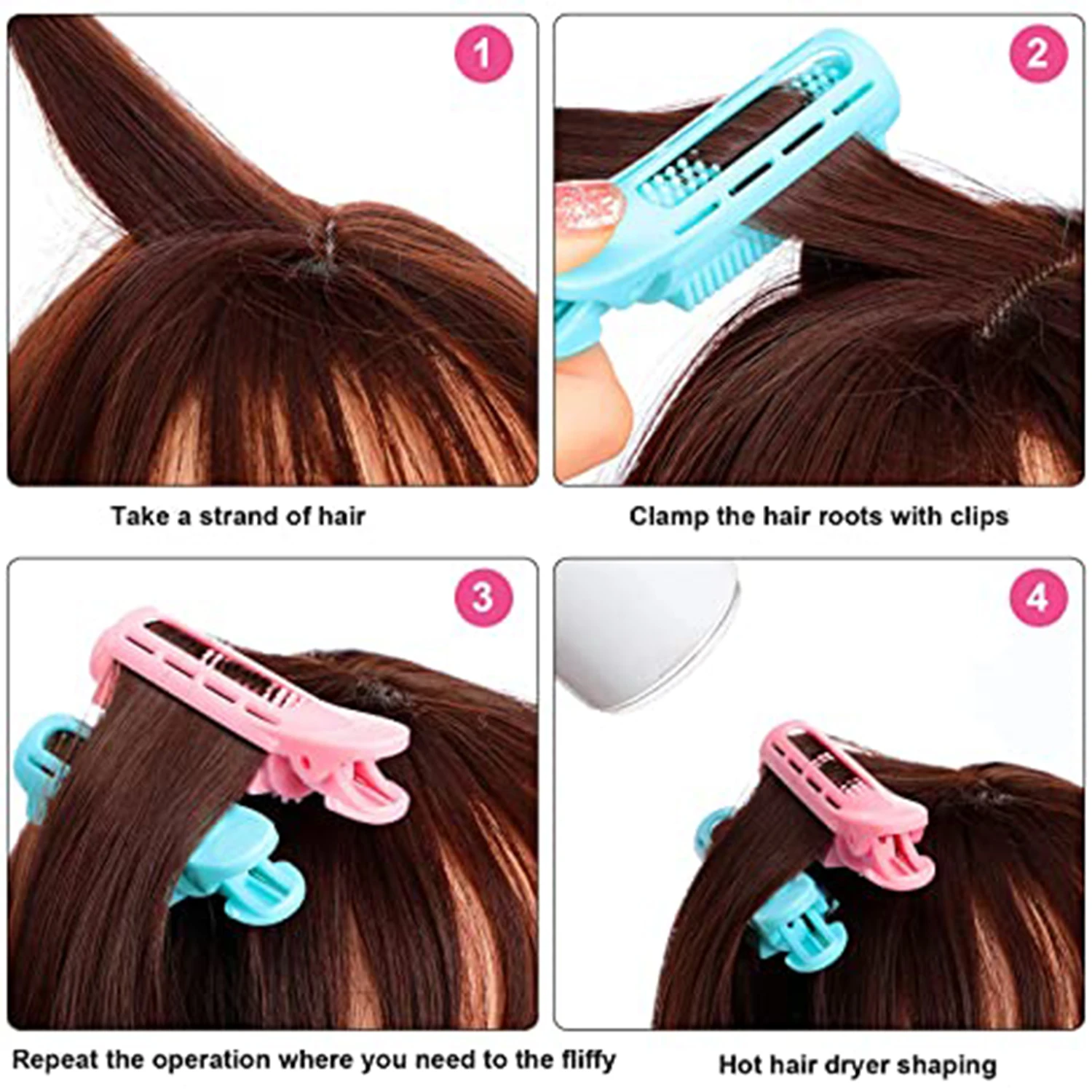 Ferramenta de Estilo Volumizing Raiz Cabelo Clipe Curler Rolos Naturalmente Fofo Faça Você Mesmo Doces Cor Leve Facilmente Carregando 12 Pçs 5 High Quality Beleza e saúde