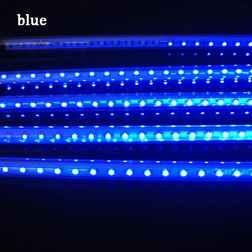 blue Новогодний 20 см 30 см 50 см наружный Метеоритный Дождь 8 трубок светодиодный струнный фонарь Водонепроницаемый для украшения рождественской свадебной вечеринки - Испускаемый цвет: blue