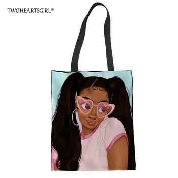 

Black African Women Linen Single Shoulder Shopping Bags Large Capacity Casual Beach Satchel Afro Lady Traveling Tote Handbags