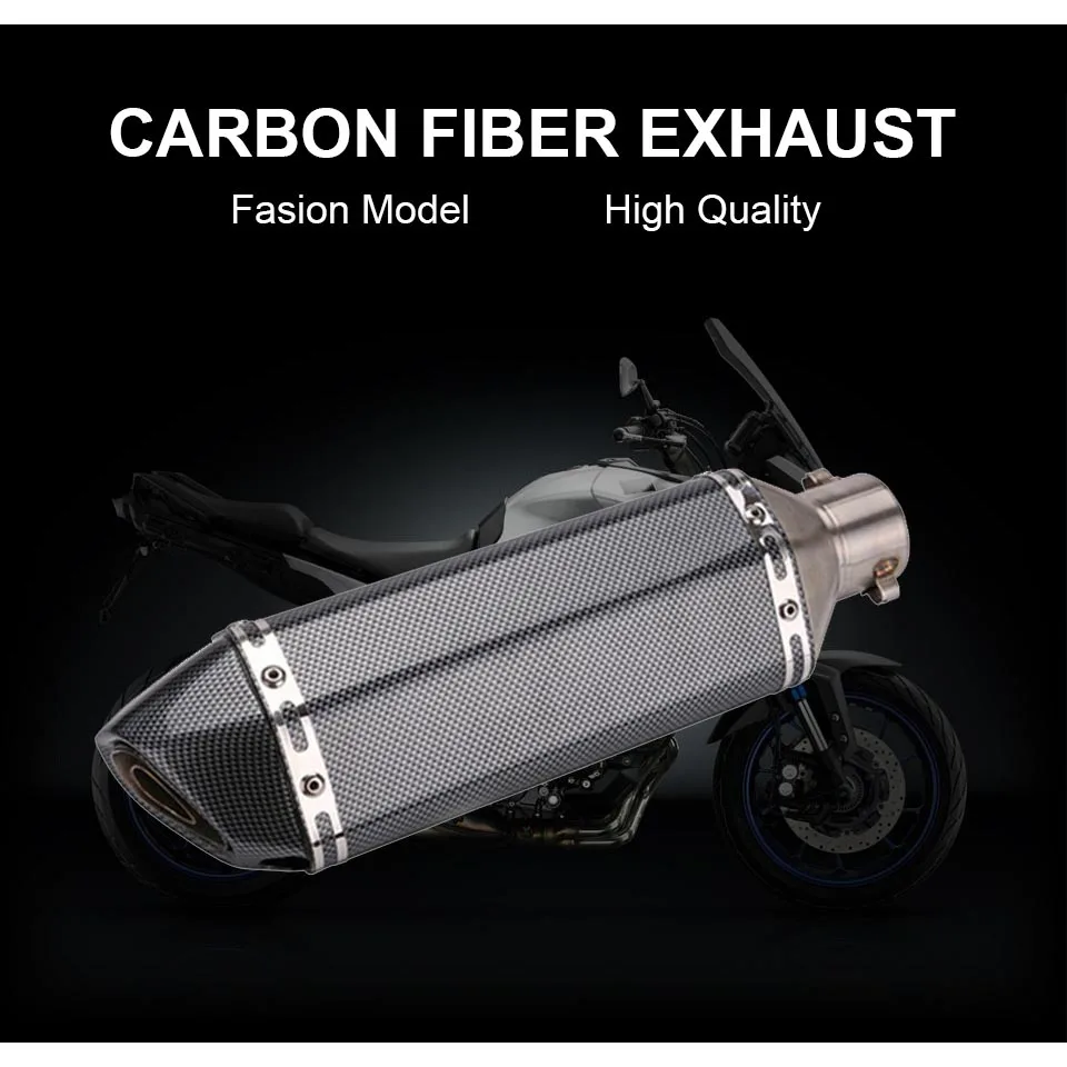 35-51Mm Scarico Moto Rcycle In Fibra Di Carbonio Modificato Racing Per Scarico Akrapov Moto Escape Muffle Universal Fit Moto R Atv Scooter