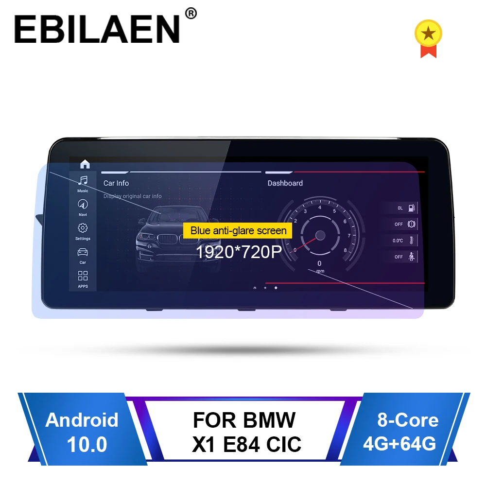 

Android 10,0 Автомобильный мультимедийный плеер для BMW X1 E84 2009-2015 GPS Навигация Авто-систем iDrive (синий анти-блики Screen12.5 дюйма 4G