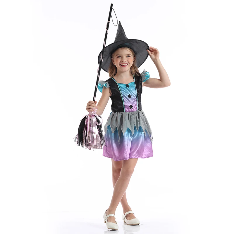 Halloween Star Witch Costume With Hat 