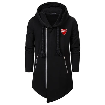 

2020 Classic Autumn Winter Zipper Hoodies Mens Casual Solid Color Warm Personality Ducati LOGO Sweatshirt Tops Fast delivery