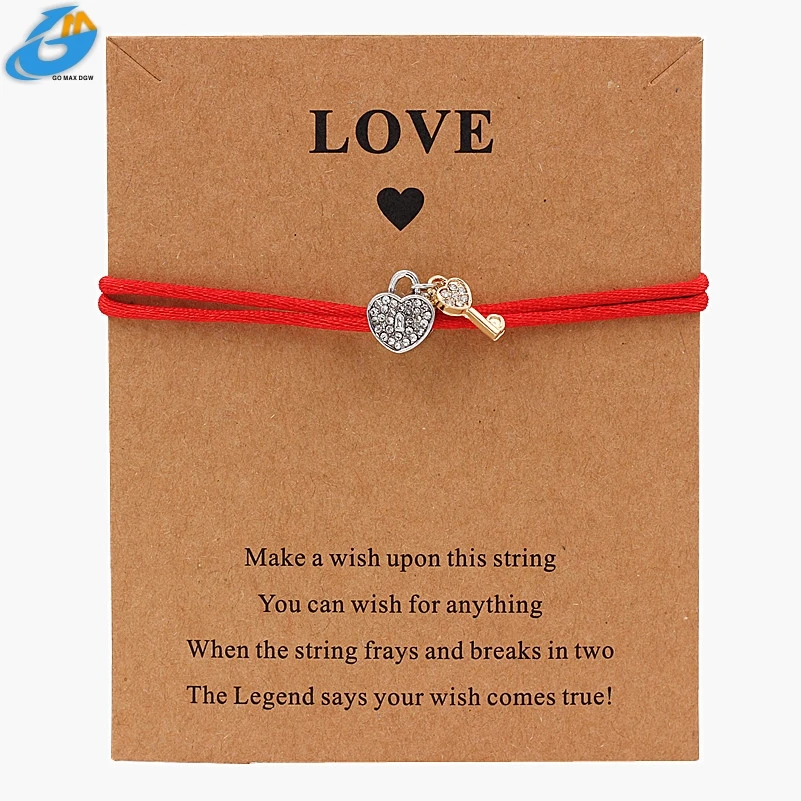 Веревочный браслет с шармами DGW Love Lock подарок модные ювелирные изделия цепочка из