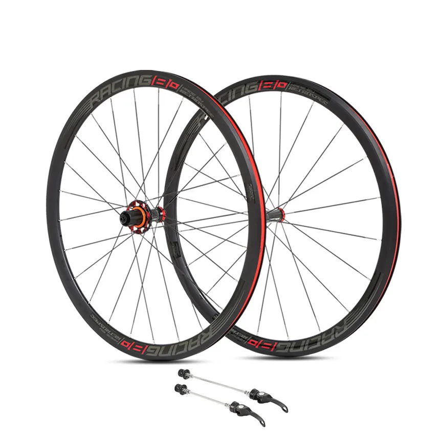 Ultra-light aluminum alloy 700C road bike wheelset 36mm flat spokes rim sealed bearing carbon fiber hub wheel set
