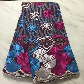 

New Coming Wedding/Party Embroidery Swiss Voile Material African Cotton Lace Fabric For Sewing Dress ECP151(5Yards/Lot)
