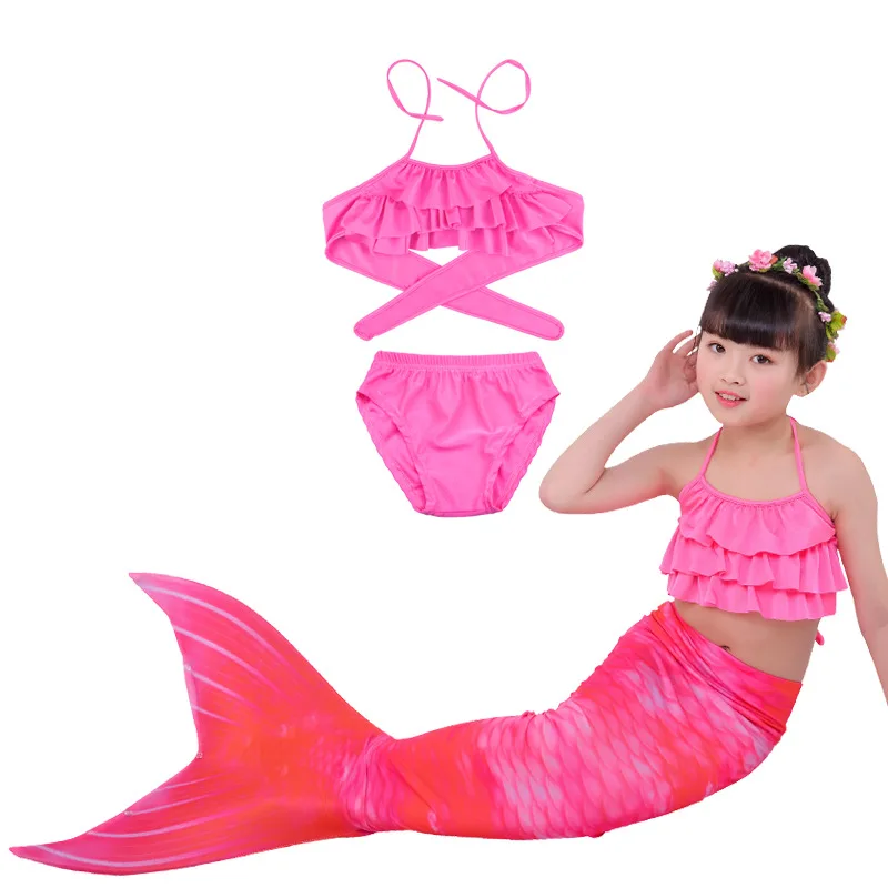 

2019 HOT Children Baby Girl Mermaid Tail with Fin Swimwear Bikini Swimsuit for Baby Girls With Flipper Monofin for Sw