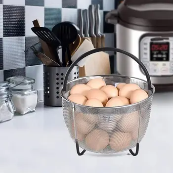 

1PC Steamer Basket For Stainless Steel Vegetable Accessories Handle For Steaming Silicone Steamer Mesh with Kit S0M2