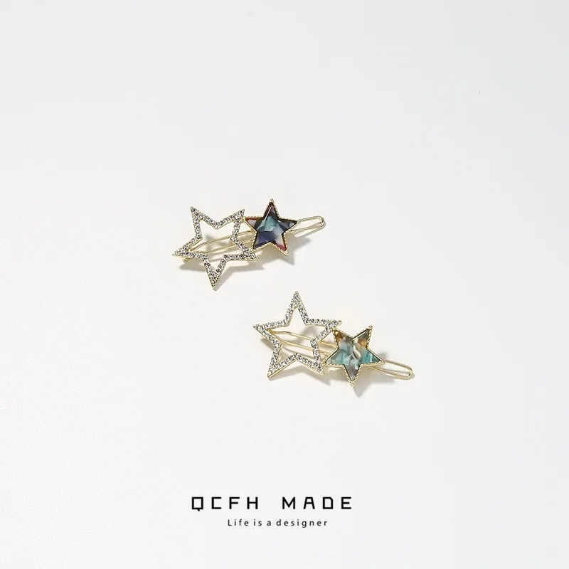 

Japanese-style Hipster Geometry Star Barrettes Bang Clip Headband Side Clip South Korea Elegant Simple Hair Clip Headdress Women
