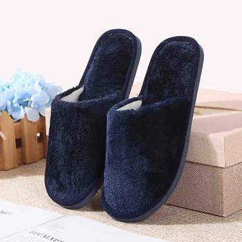 

Winter Plush Home Slippers Indoor Bedroom Loves Couple Shoes Men and Women Soft Warm Slippers Pure Color 8 color optional #27
