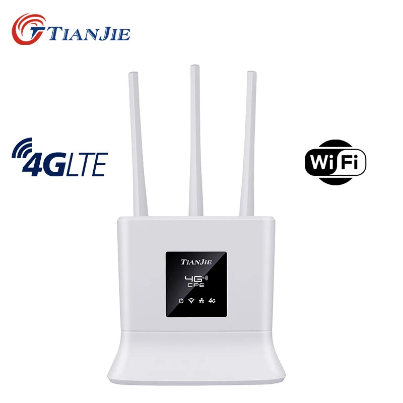 wifi booster with ethernet port TIANJIE Mạng 3G Tốc Độ Cao 4G CPE WIFI Router LTE FDD TDD Ăng Ten Ngoài Kích RJ45 WAN LAN khe Cắm Sim Modem Dongle wireless router extender