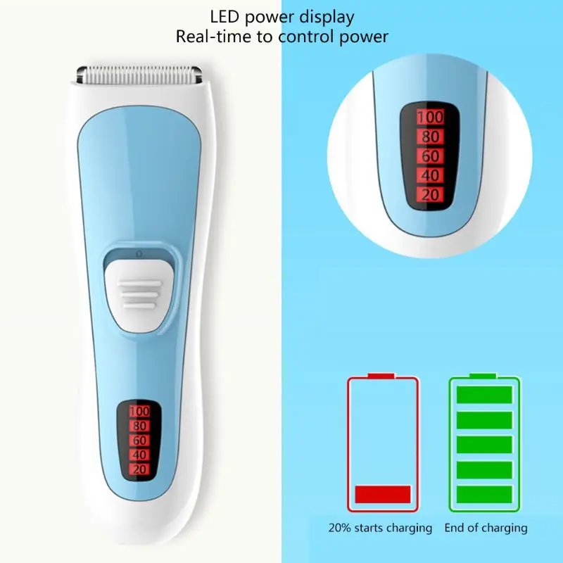  Portable Washable Light Household Baby Hair Clipper Silent Rechargeable Smart Children Kids Shaving