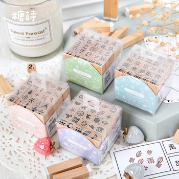 

Vintage symbol number daily life decoration stamp wooden rubber stamps for scrapbooking stationery DIY craft standard stamp